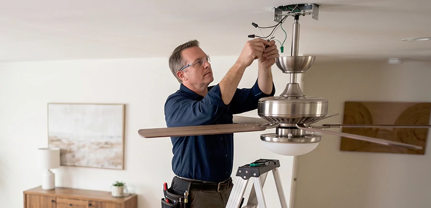 Ceiling Fan Light and Switch Repair in Stoneham